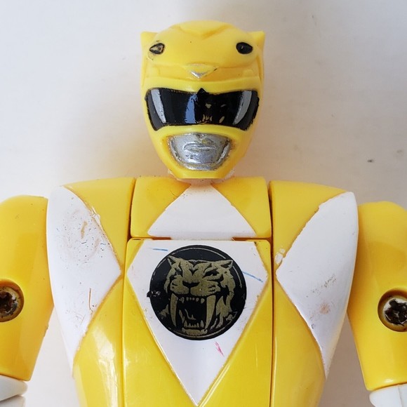 VTG 93 Bandai Mighty Morphin Power Rangers Flip Head Lot of 2 green and yellow - Picture 7 of 9